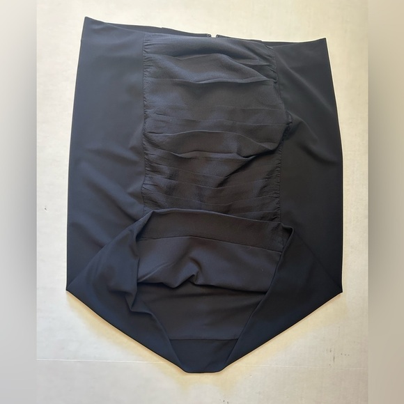 Ann Taylor black lined pencil draped below the knee midi skirt NWT Sz-6P L3 - Picture 5 of 8